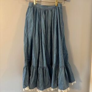Vintage Blue Saks Fifth Avenue Beverly Hills Vintage 70s/80s Denim Skirt